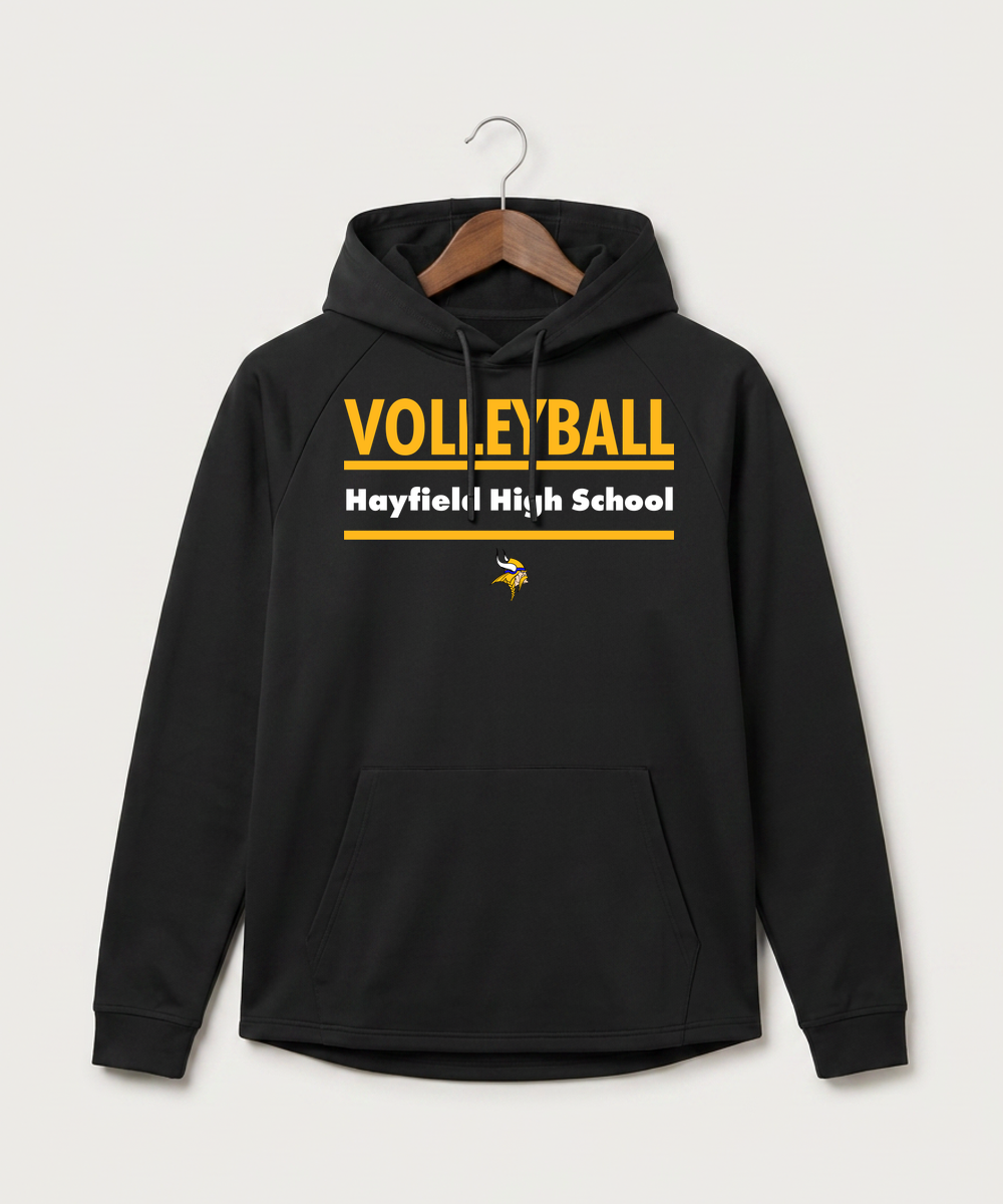 Hayfield High School Volleyball (Girls) - Black Hoodie - Full Front