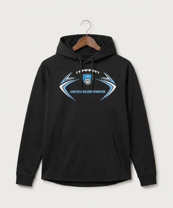 Janesville Waldorf Pemberton Football (Boys) - Black Hoodie - Full Front