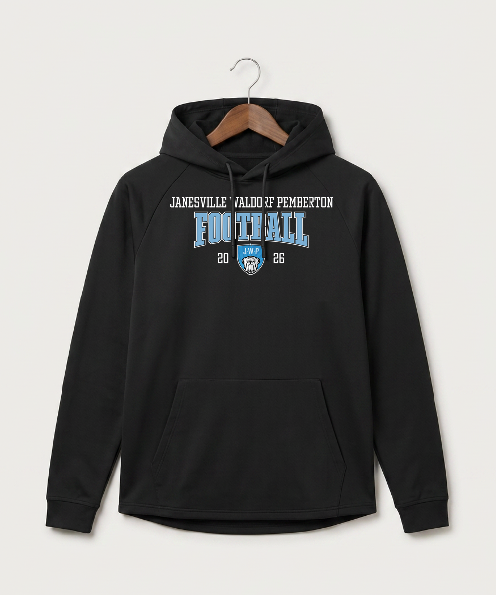 Janesville Waldorf Pemberton Football (Boys) - Black Hoodie - Full Front