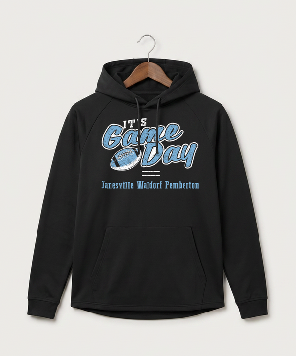 Janesville Waldorf Pemberton Football (Boys) - Black Hoodie - Full Front
