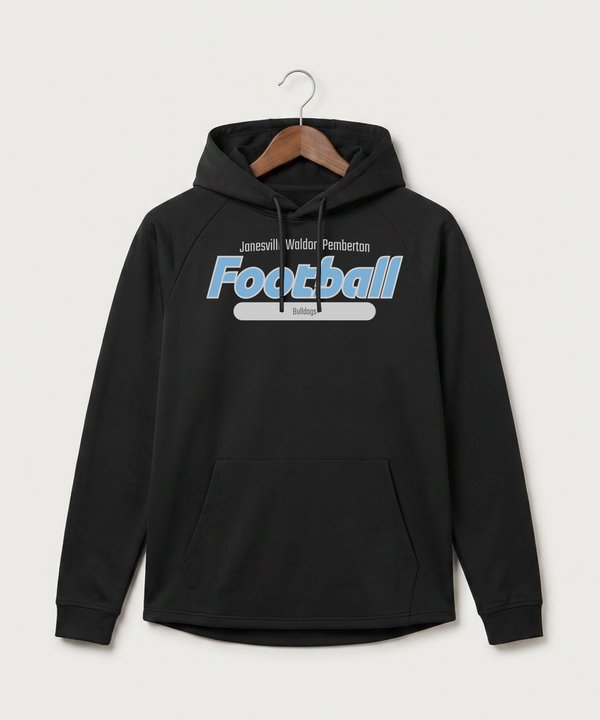 Janesville Waldorf Pemberton Football (Boys) - Black Hoodie - Full Front