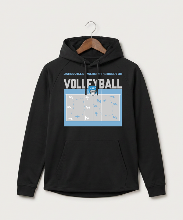 Janesville Waldorf Pemberton Volleyball (Girls) - Black Hoodie - Full Front