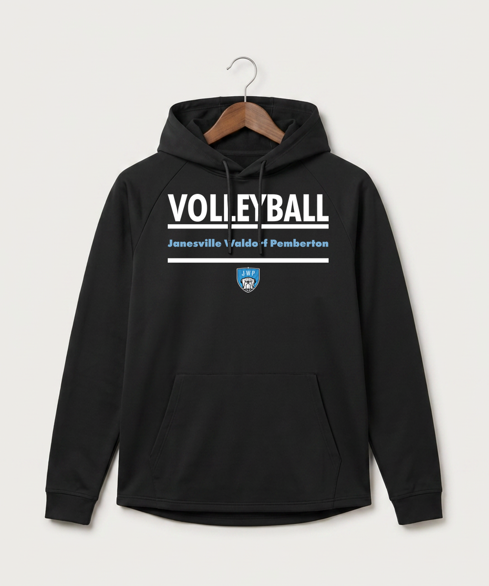 Janesville Waldorf Pemberton Volleyball (Girls) - Black Hoodie - Full Front