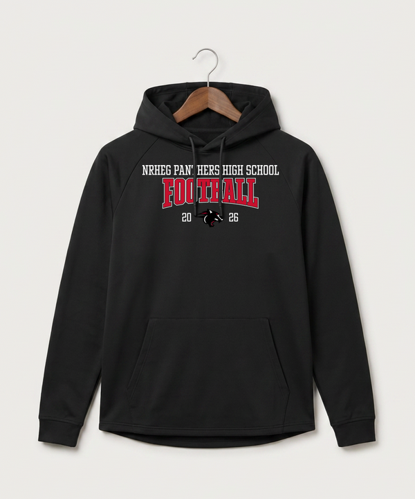 Nrheg Panthers High School Football (Boys) - Black Hoodie - Full Front