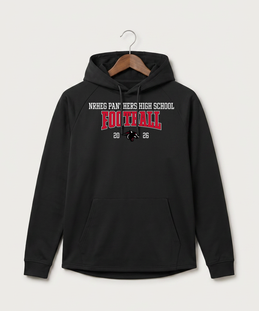 Nrheg Panthers High School Football (Boys) - Black Hoodie - Full Front