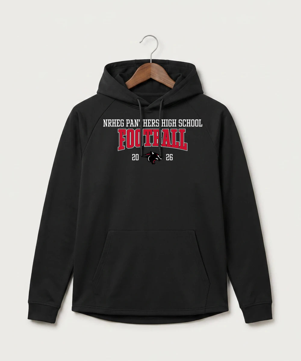Nrheg Panthers High School Football (Boys) - Black Hoodie - Full Front