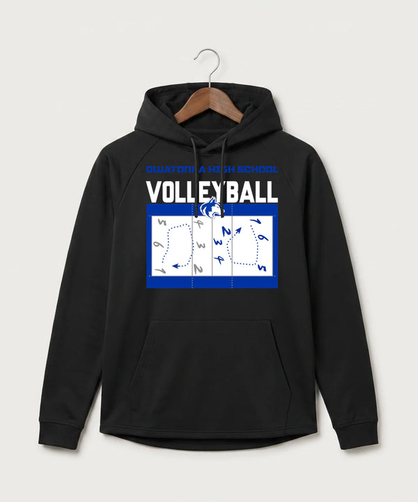 Owatonna High School Volleyball (Girls) - Black Hoodie - Full Front