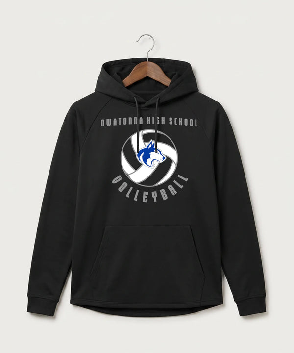 Owatonna High School Volleyball (Girls) - Black Hoodie - Full Front