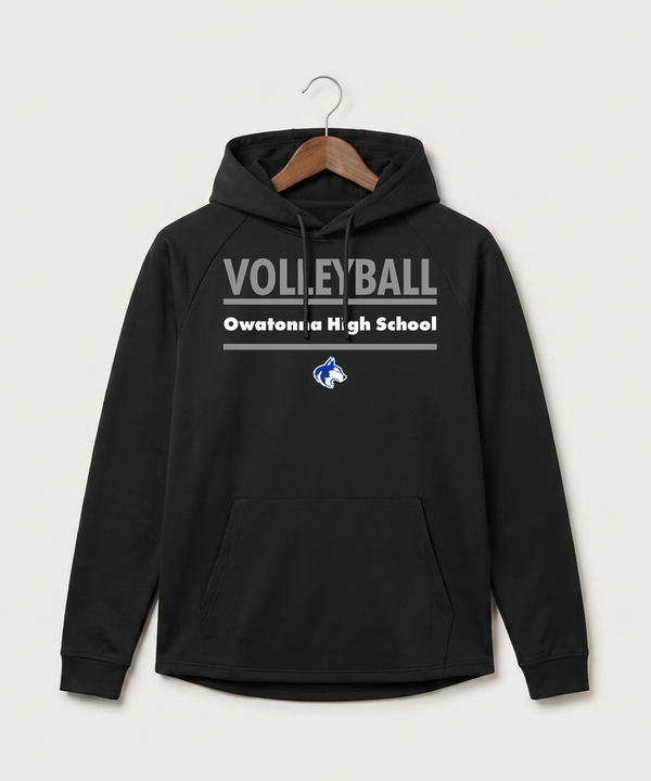 Owatonna High School Volleyball (Girls) - Black Hoodie - Full Front