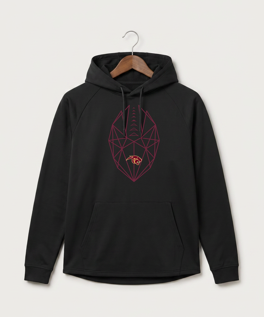 Pine Island High School Football (Boys) - Black Hoodie - Full Front