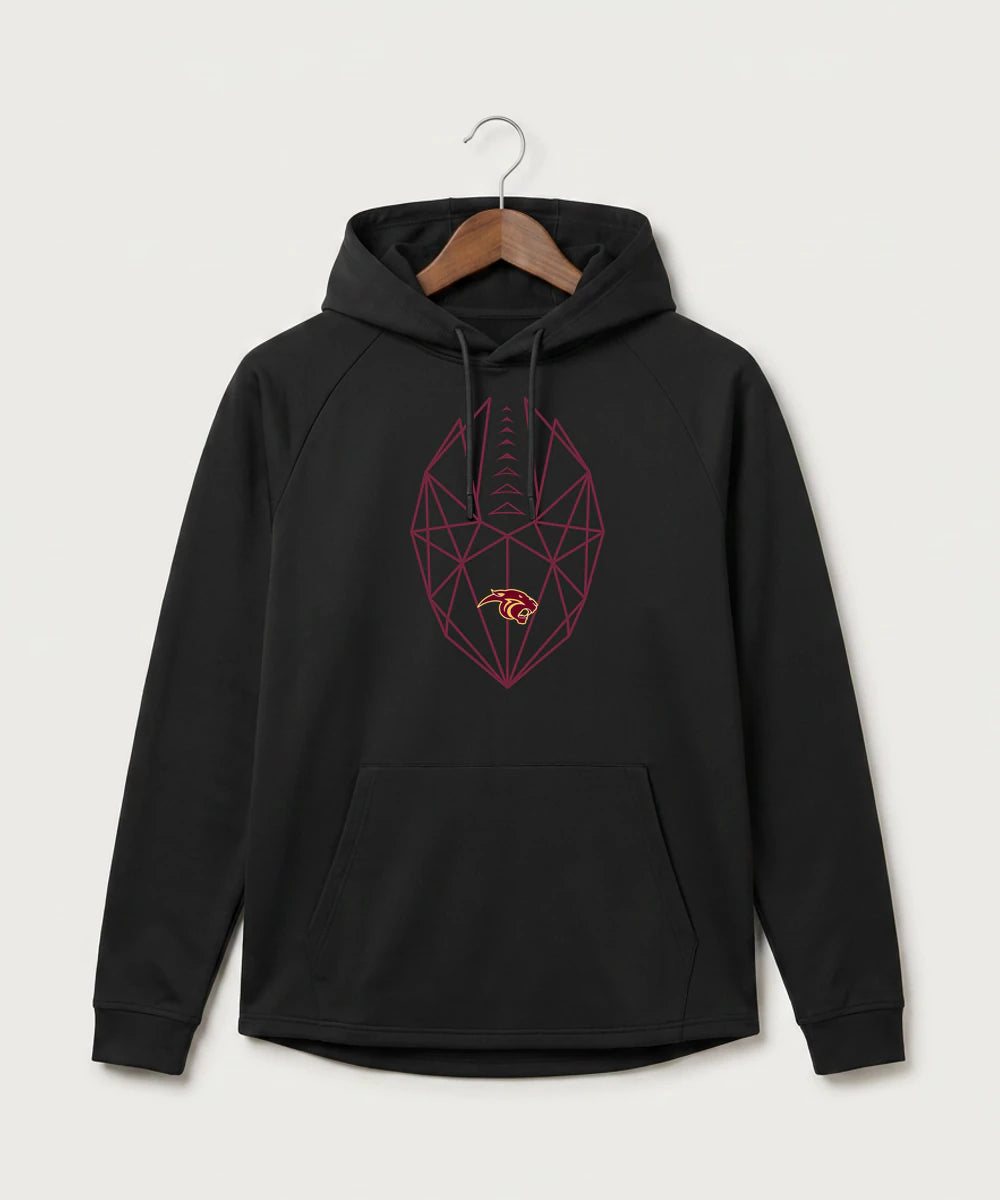 Pine Island High School Football (Boys) - Black Hoodie - Full Front