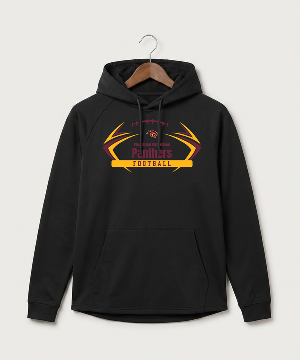 Pine Island High School Football (Boys) - Black Hoodie - Full Front