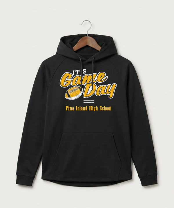 Pine Island High School Football (Boys) - Black Hoodie - Full Front