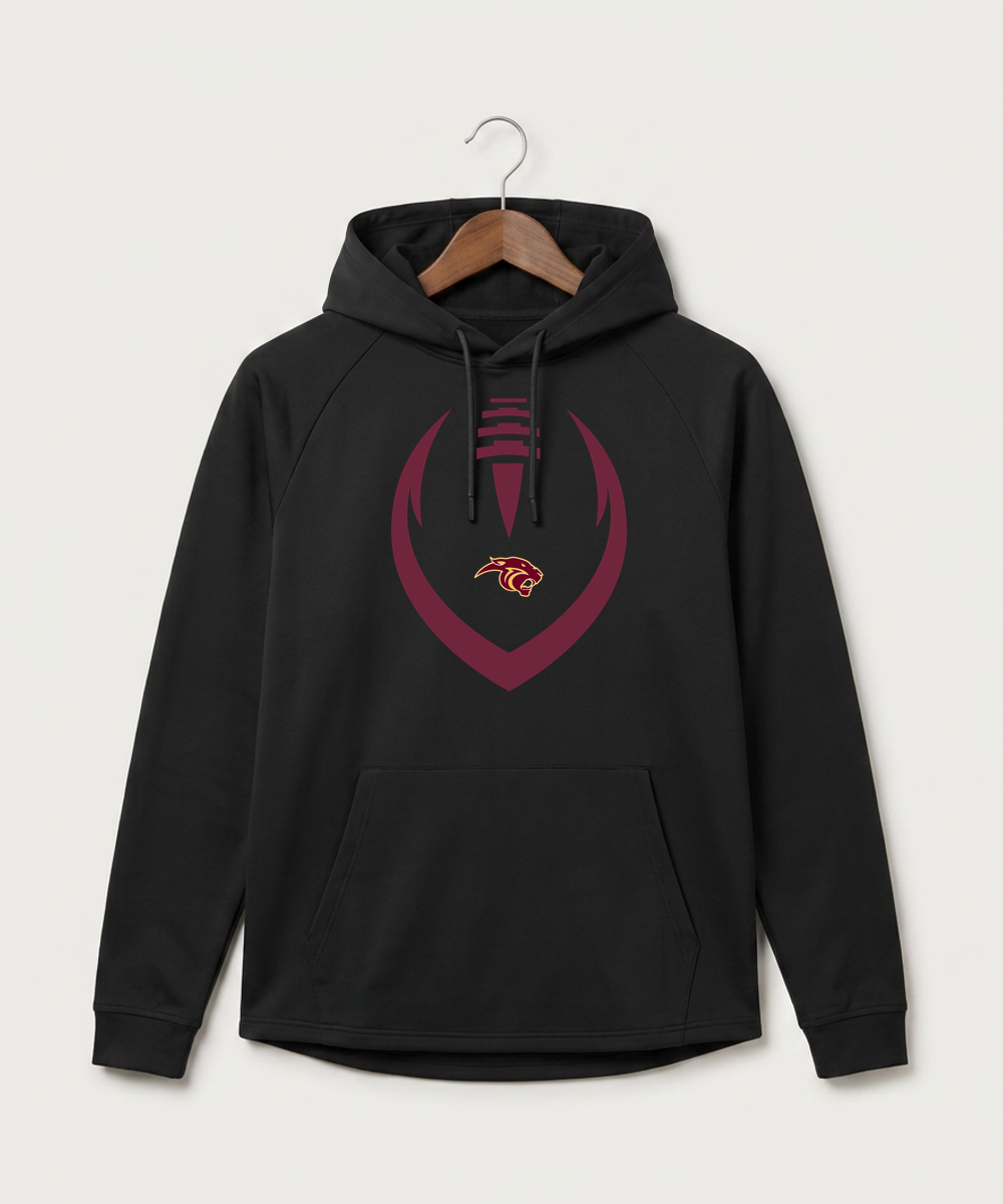 Pine Island High School Football (Boys) - Black Hoodie - Full Front