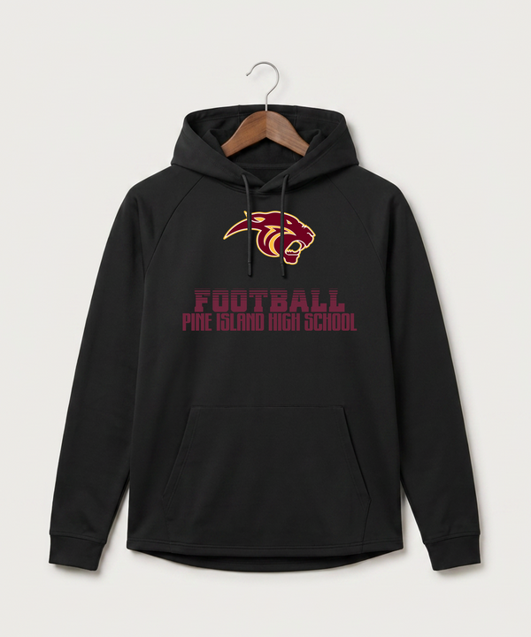 Pine Island High School Football (Boys) - Black Hoodie - Full Front