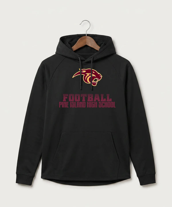 Pine Island High School Football (Boys) - Black Hoodie - Full Front