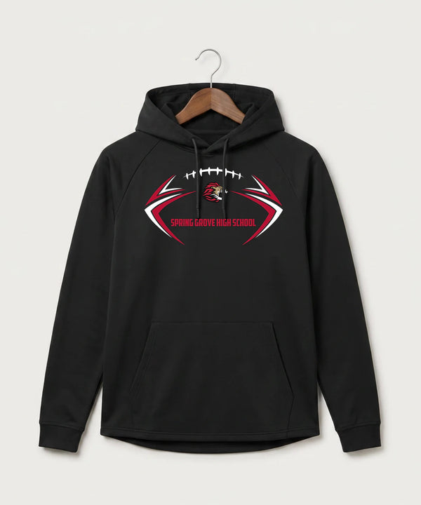 Spring Grove High School Football (Boys) - Black Hoodie - Full Front