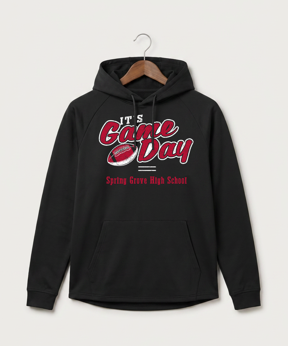 Spring Grove High School Football (Boys) - Black Hoodie - Full Front