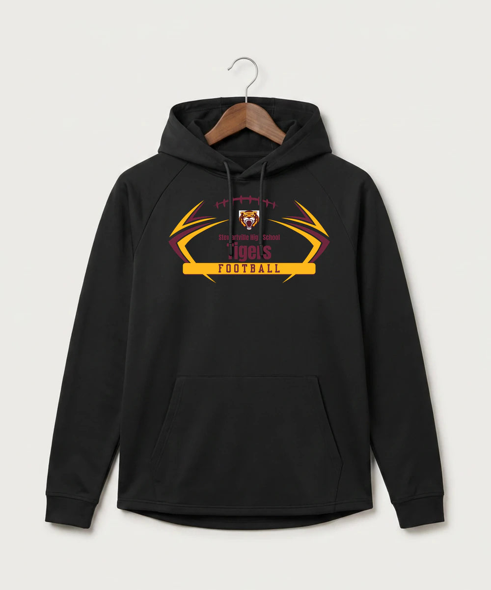 Stewartville High School Football (Boys) - Black Hoodie - Full Front