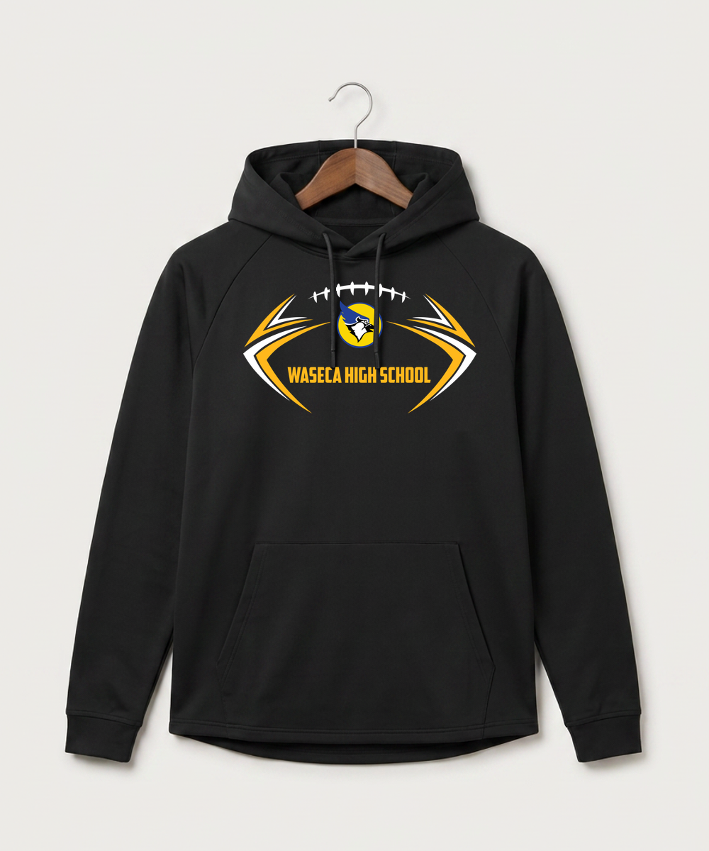 Waseca High School Football (Boys) - Black Hoodie - Full Front