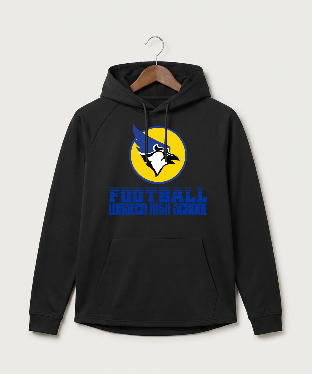Waseca High School Football (Boys) - Black Hoodie - Full Front