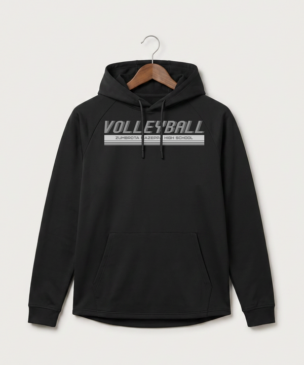 Zumbrota Mazeppa High School Volleyball (Girls) - Black Hoodie - Full Front