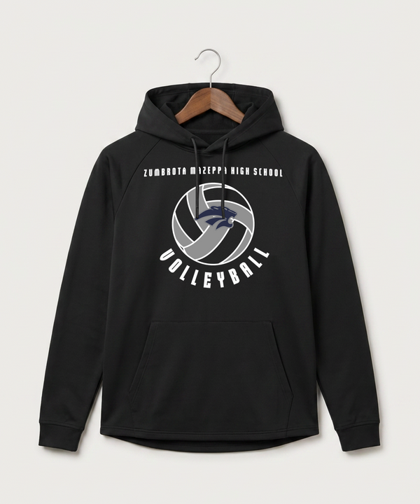 Zumbrota Mazeppa High School Volleyball (Girls) - Black Hoodie - Full Front