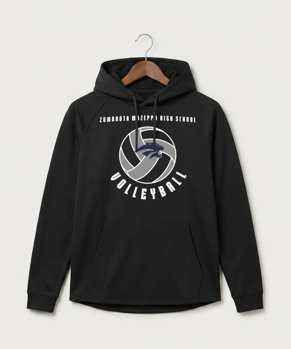 Zumbrota Mazeppa High School Volleyball (Girls) - Black Hoodie - Full Front