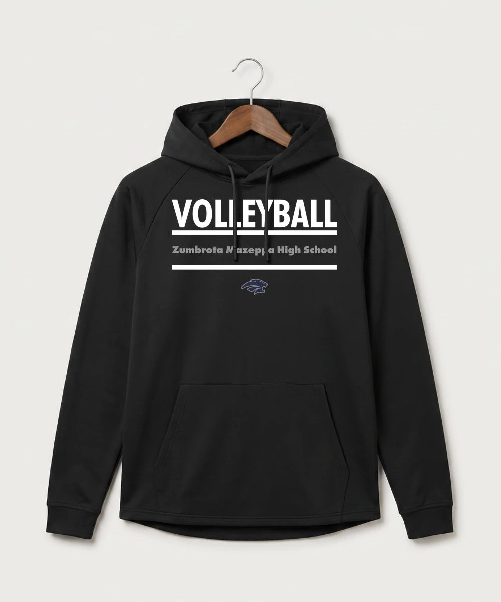 Zumbrota Mazeppa High School Volleyball (Girls) - Black Hoodie - Full Front