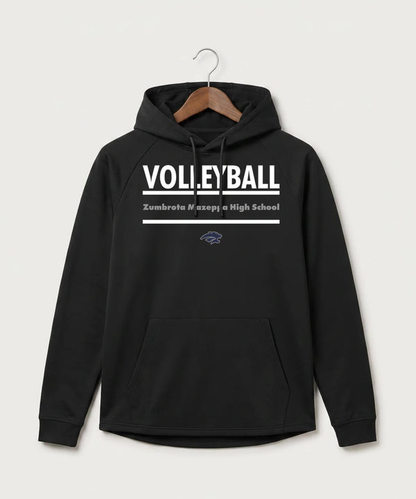 Zumbrota Mazeppa High School Volleyball (Girls) - Black Hoodie - Full Front