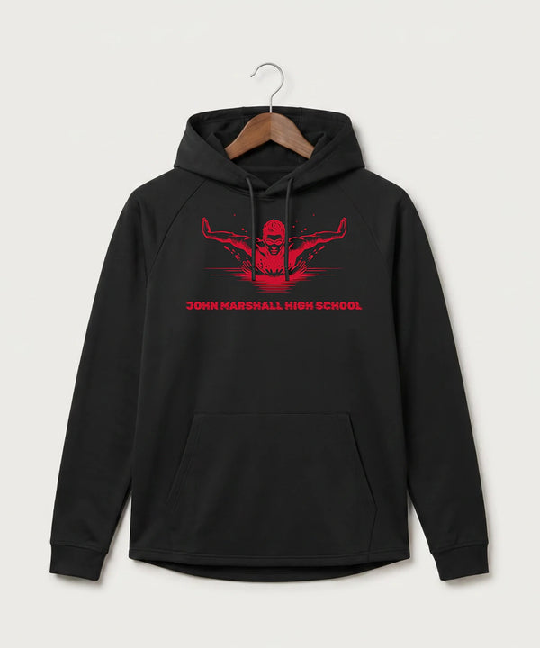 John Marshall High School Swim Dive Girls - Black Hoodie - Full Front