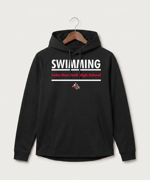 John Marshall High School Swim Dive Girls - Black Hoodie - Full Front