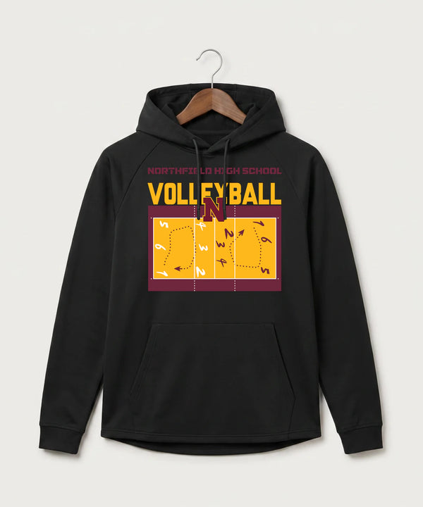 Northfield High School Volleyball (Girls) - Black Hoodie - Full Front