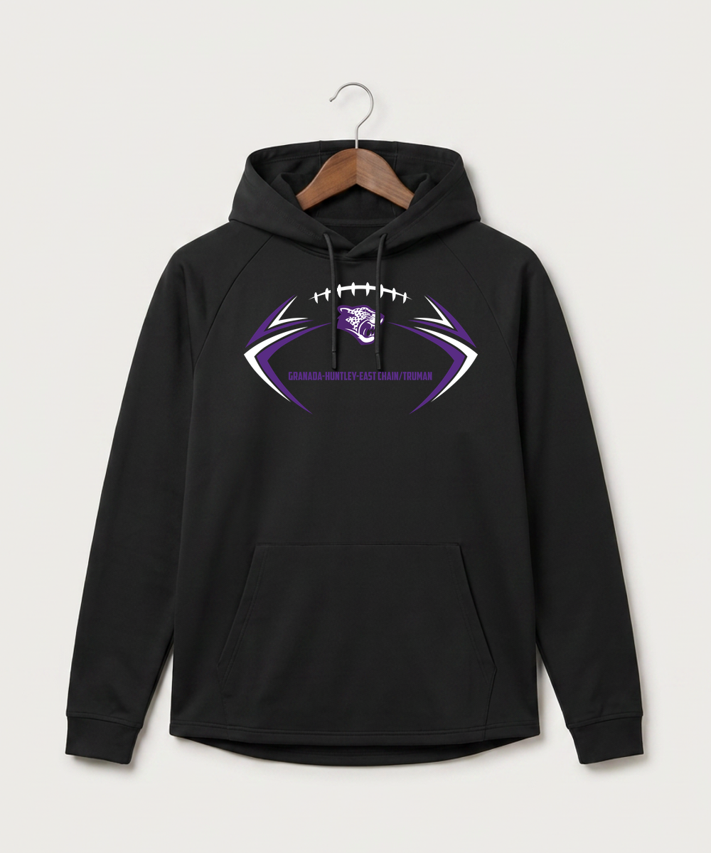 Granada-Huntley-East Chain/Truman Football (Boys) - Black Hoodie - Full Front