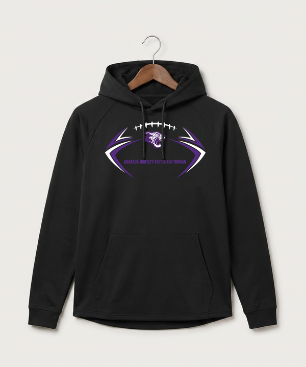 Granada-Huntley-East Chain/Truman Football (Boys) - Black Hoodie - Full Front