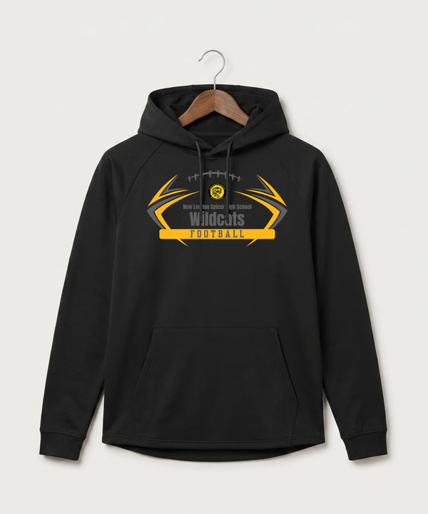 New London Spicer High School Football (Boys) - Black Hoodie - Full Front