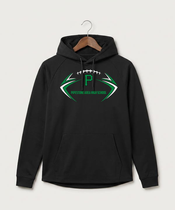 Pipestone Area High School Football (Boys) - Black Hoodie - Full Front