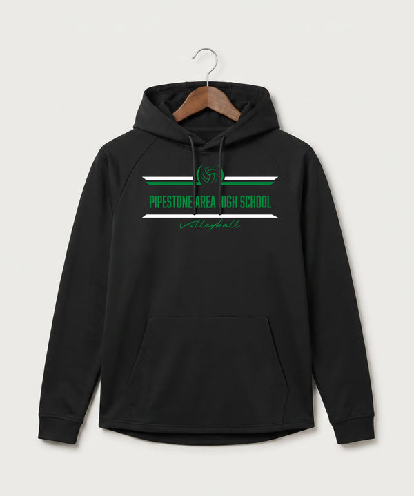Pipestone Area High School Volleyball (Girls) - Black Hoodie - Full Front