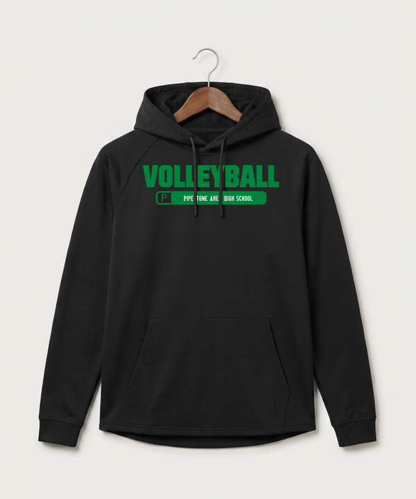 Pipestone Area High School Volleyball (Girls) - Black Hoodie - Full Front