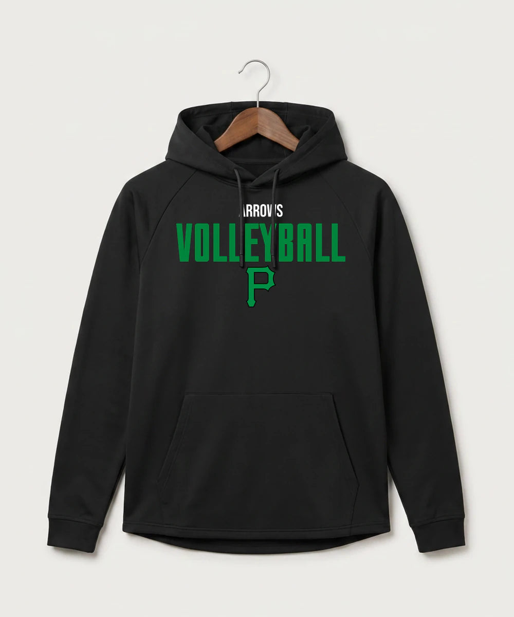 Pipestone Area High School Volleyball (Girls) - Black Hoodie - Full Front