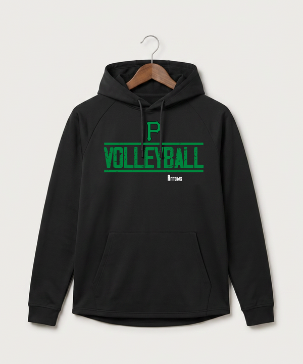 Pipestone Area High School Volleyball (Girls) - Black Hoodie - Full Front