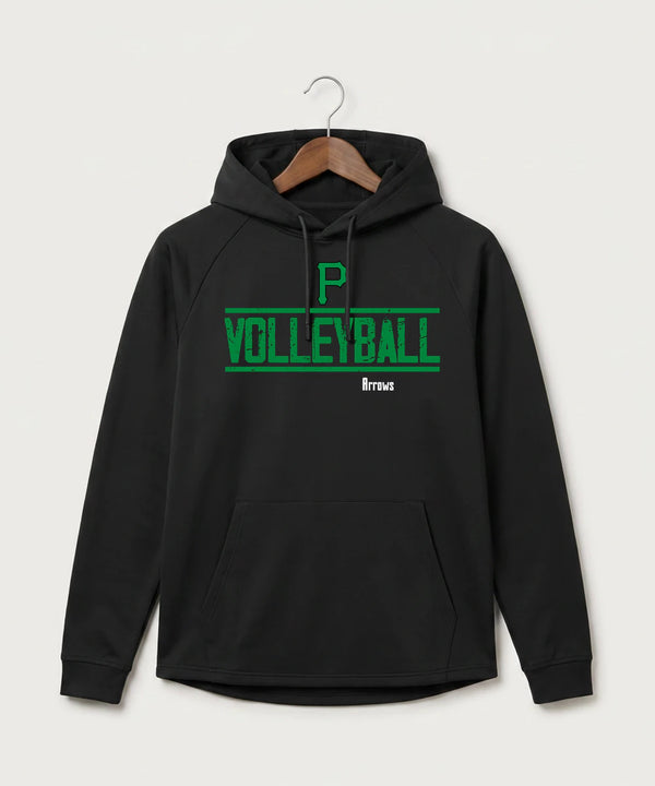 Pipestone Area High School Volleyball (Girls) - Black Hoodie - Full Front