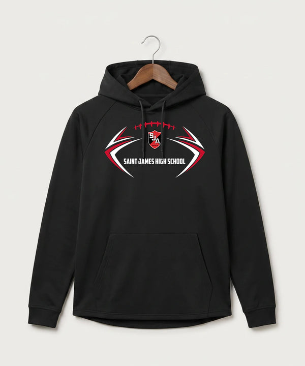 Saint James High School Football (Boys) - Black Hoodie - Full Front