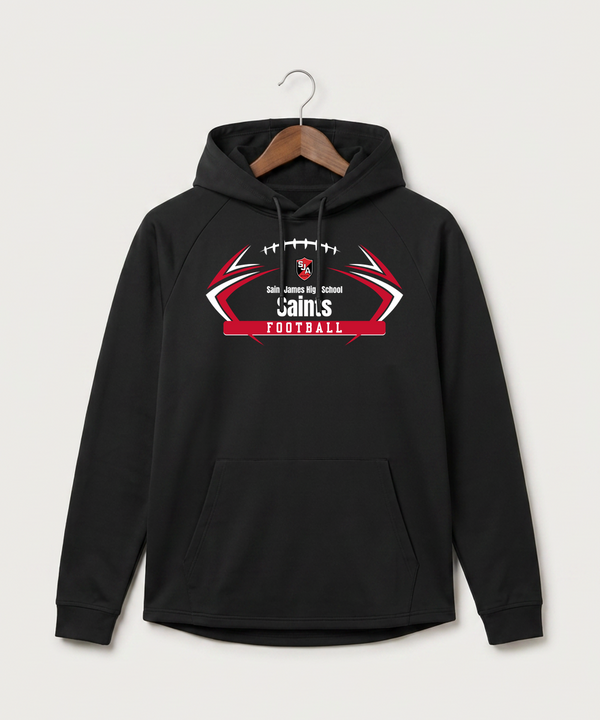 Saint James High School Football (Boys) - Black Hoodie - Full Front