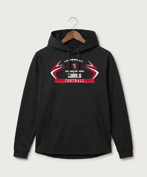 Saint James High School Football (Boys) - Black Hoodie - Full Front