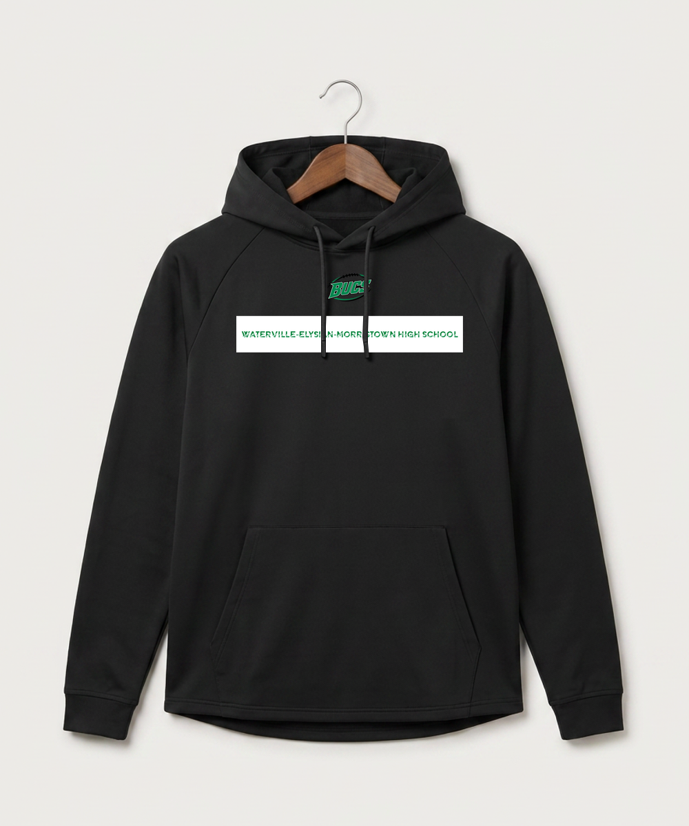 Waterville-Elysian-Morristown High School Football (Boys) - Black Hoodie - Full Front