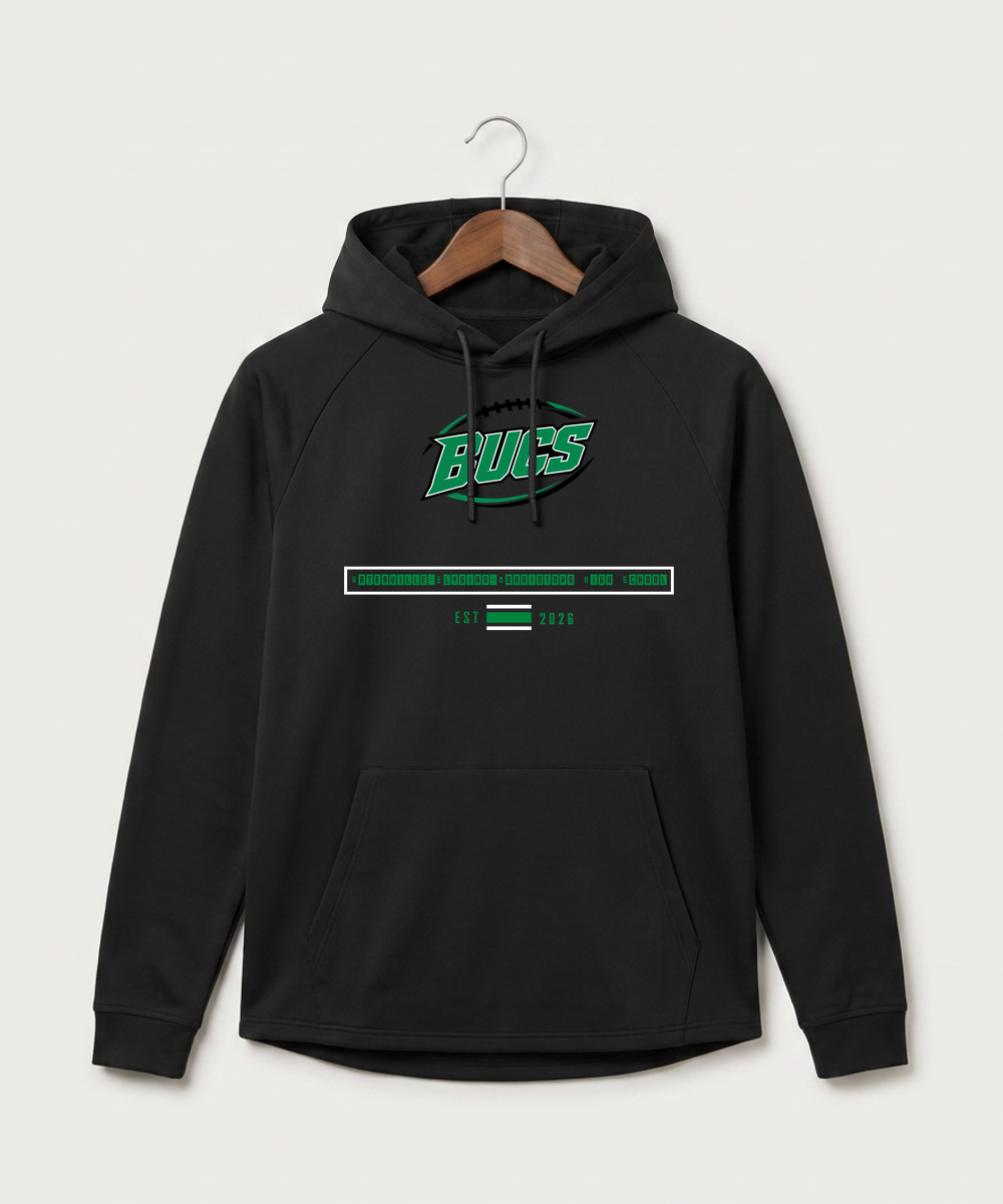 Waterville-Elysian-Morristown High School Football (Boys) - Black Hoodie - Full Front