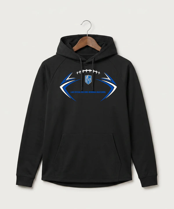 Lake Crystal-Welcome-Memorial High School Football (Boys) - Black Hoodie - Full Front