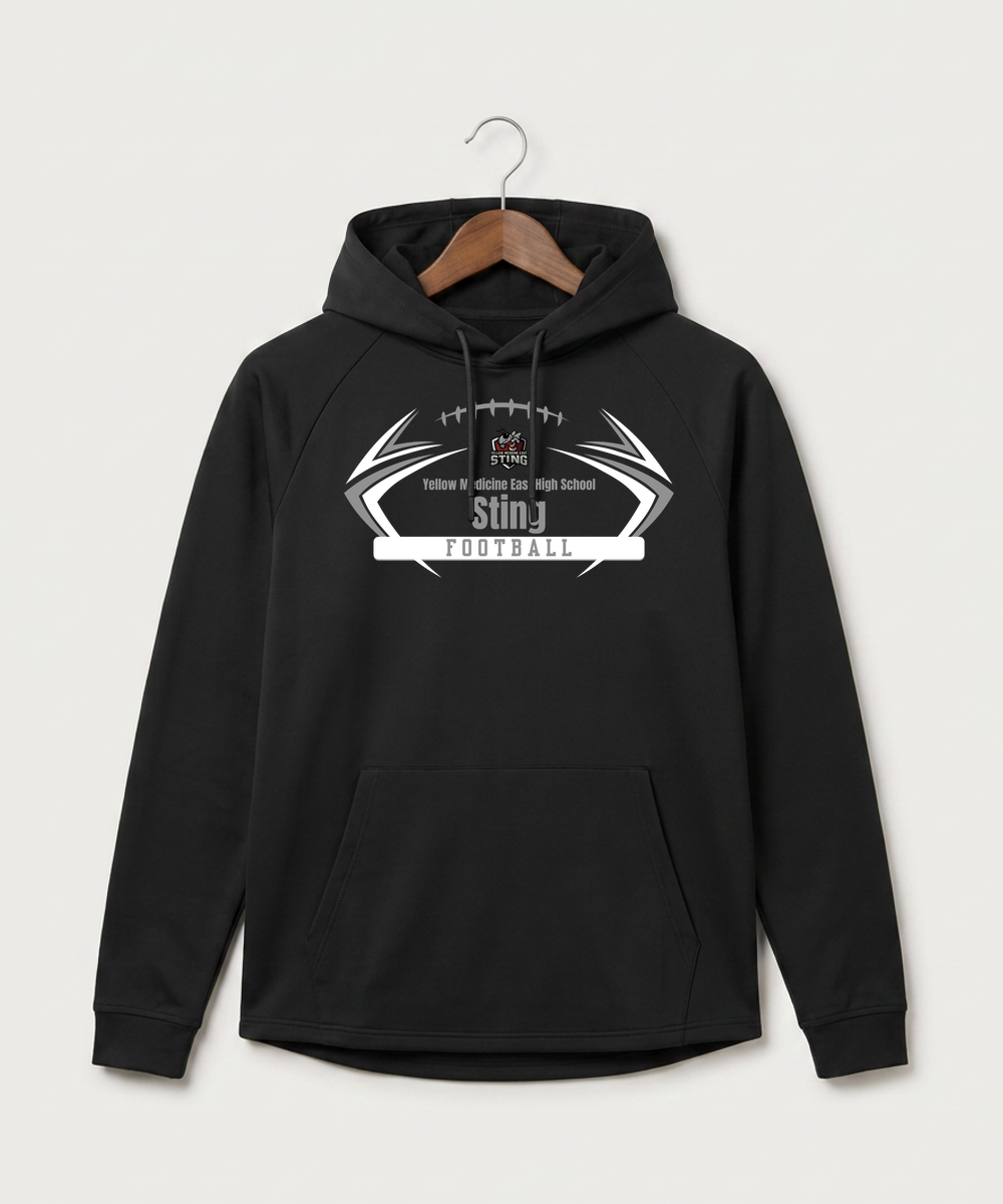 Yellow Medicine East High School Football (Boys) - Black Hoodie - Full Front