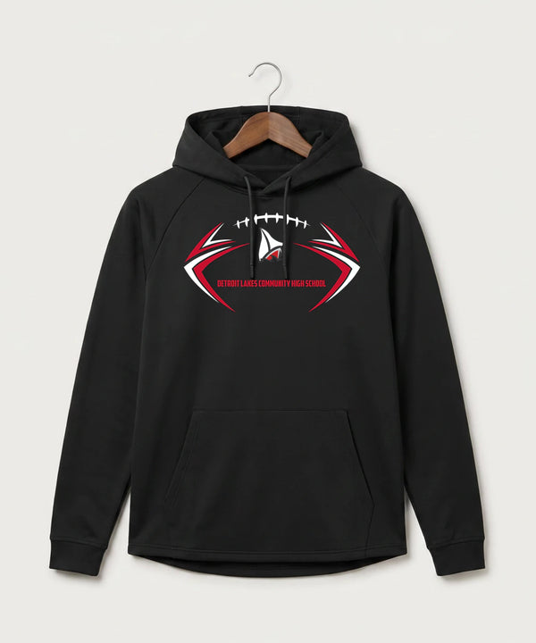 Detroit Lakes Community High School Football (Boys) - Black Hoodie - Full Front